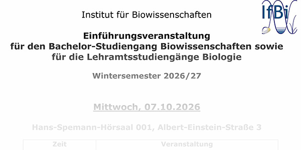 Einführung für zukünftige Lehramtsstudierende Biologie: